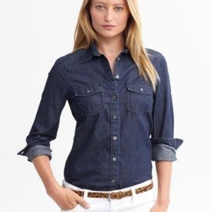 Banana Republic dark wash denim shirt
